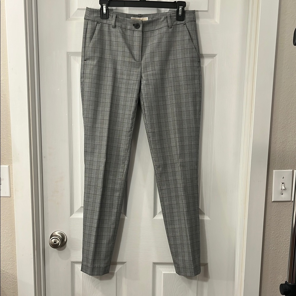 Michael Kors Gray Plaid Straight Leg Pants